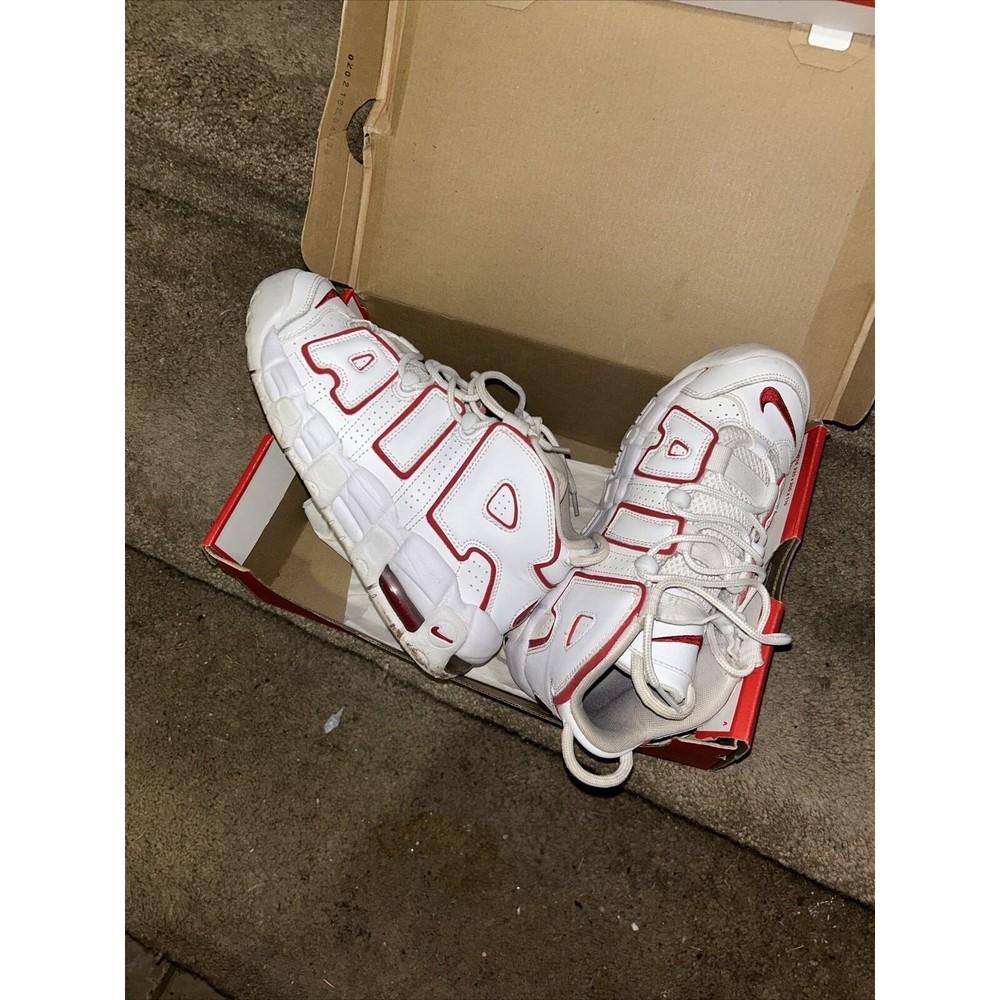 2006 Nike Uptempo Shoes Sneakers University Red / White size 4.5 Vintage 06